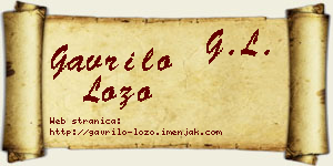Gavrilo Lozo vizit kartica